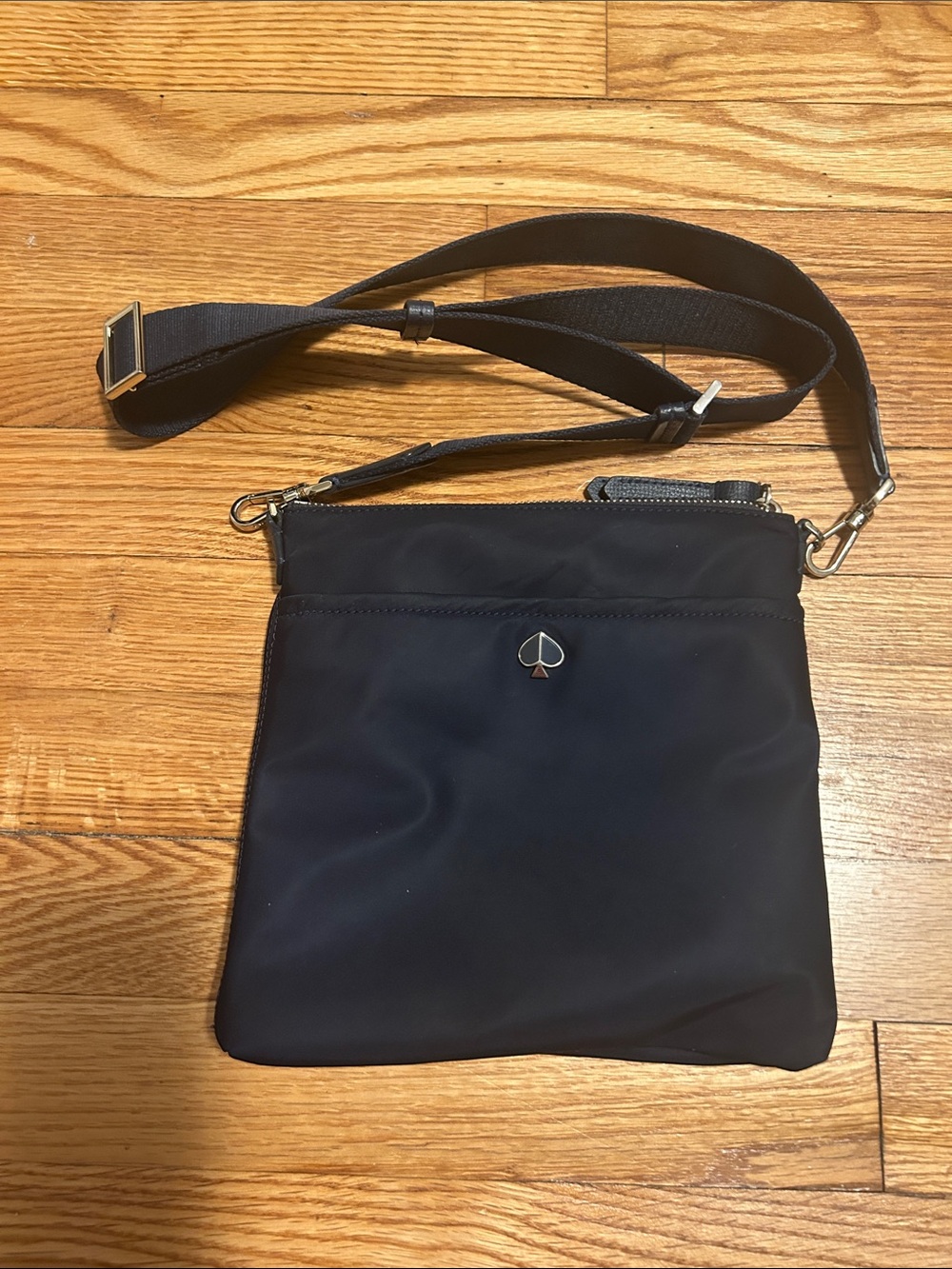 Kate Spade Nylon Crossbody Messenger Bag with Silver Hardware-EUC